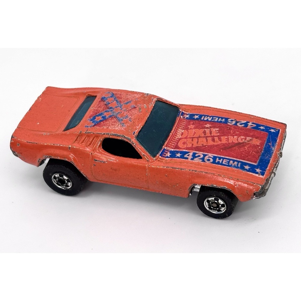 Vintage Hot Wheels Dixie Challenger 426 Hemi Orange General Lee Style Diecast
